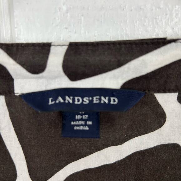 LandsEnd Women Swim Suit Cover Up Beach Vacation Pool Lounge Preppy Brown Medium - Picture 5 of 7